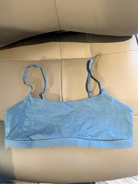 Quince Organic Cotton Bralette Blue Size M | Minimalist Lounge| NWOT